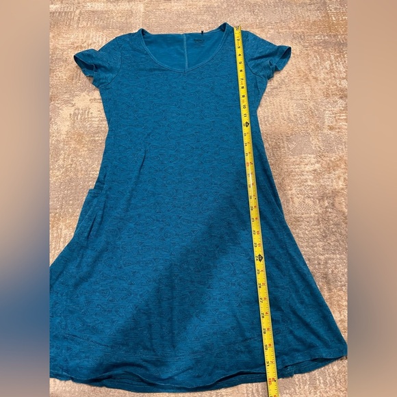 Toad & Co Short Sleeve Marley SS Dress Size XS Teal Blue Stretch Comfort - Picture 8 of 8